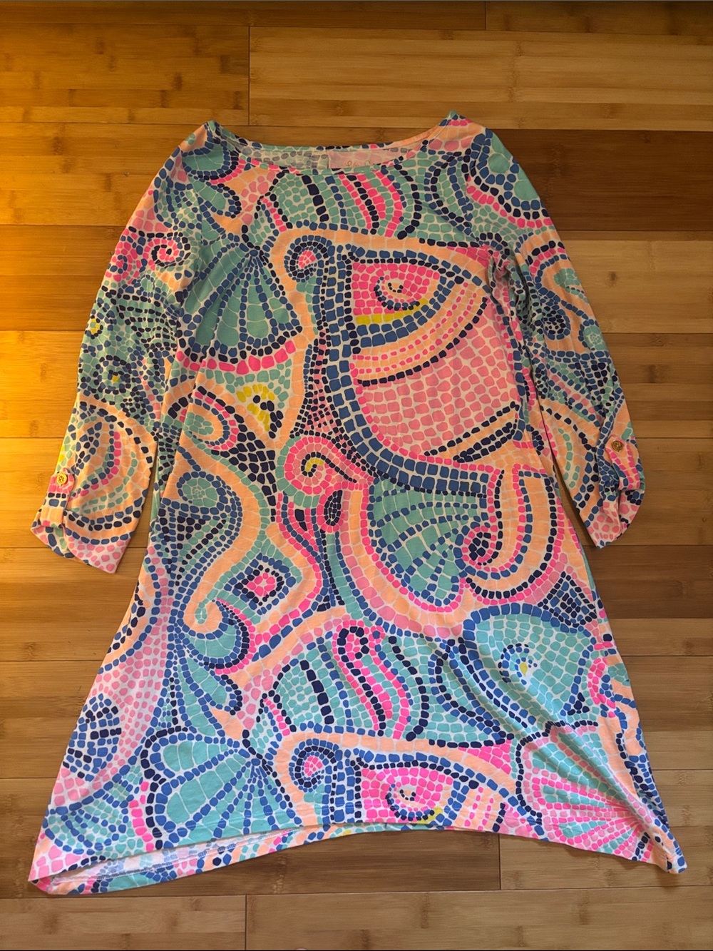 Lilly Pulitzer Multicolor Mosaic-Print Long Sleeve Dress